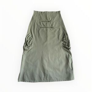 Tension Paris Roxane Curve Zip Welt pocket Midi Skirt trendy unique FashionOlive